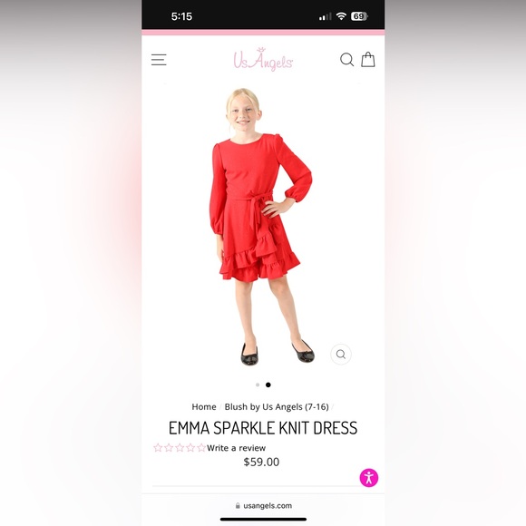 Red Sparkle (silver) Girls Dress- sz 7 - Picture 3 of 3